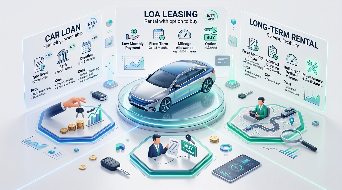 Crédit auto classique, LOA ou LLD : quel mode de financement choisir ?